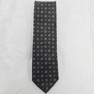 Geoffrey Beene Men's Necktie‎ Gray Brown Geometric Silk Designer Tie